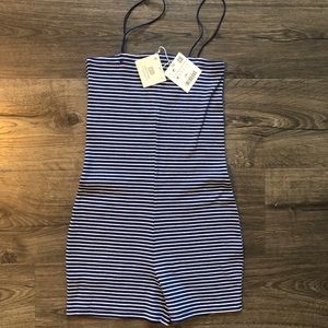 COPY - Zara Blue and White Navy Striped Romper